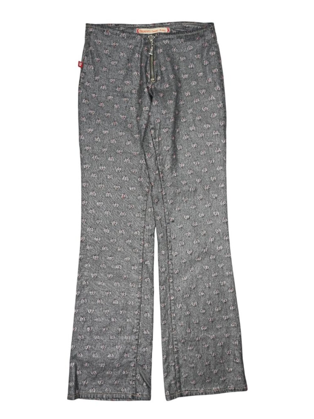 Parasuco Vintage Y2K Diamond Jeans Front Zip Jeans in Grey